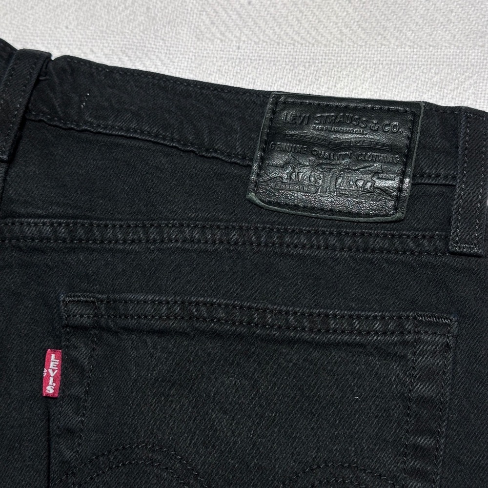 Levi's Wedgie Straight Jeans Womens 28 High Rise Button Fly Black Wash Denim - Picture 11 of 16